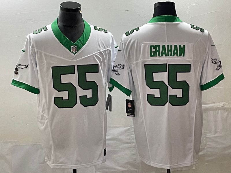 Men Philadelphia Eagles #55 Graham White Nike Throwback Vapor Limited NFL Jersey->philadelphia eagles->NFL Jersey
